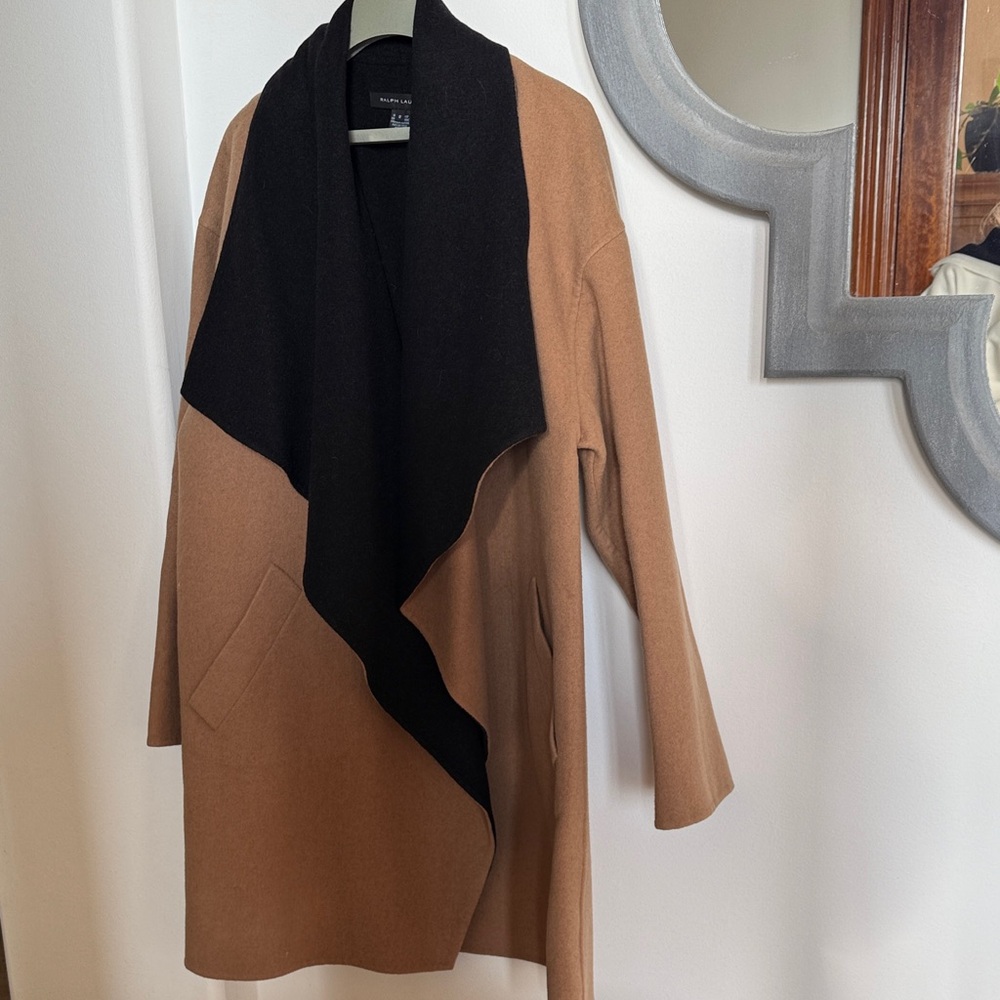 Ralph Lauren Black Label Tan and Black Coat